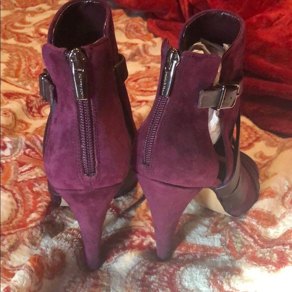Vince Camuto Peeptoe Suede Leather Heels - Picture 2 of 5